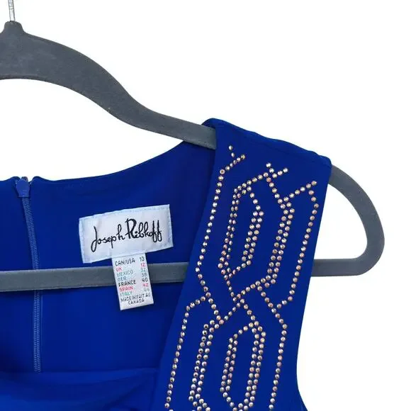 Joseph Ribkoff Royal Blue Sheath Dress Studded Cocktail Wedding 10 - Picture 2 of 8